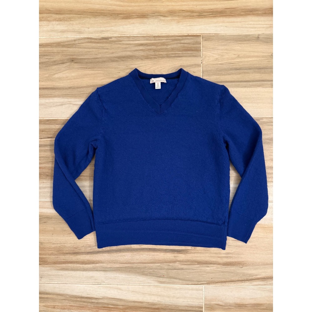 Gap Mens Royal Blue Extra Fine Merino Wool V-Neck Sweater Size M
